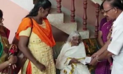 At the age of 105, this old woman appeared for 4th class examination
