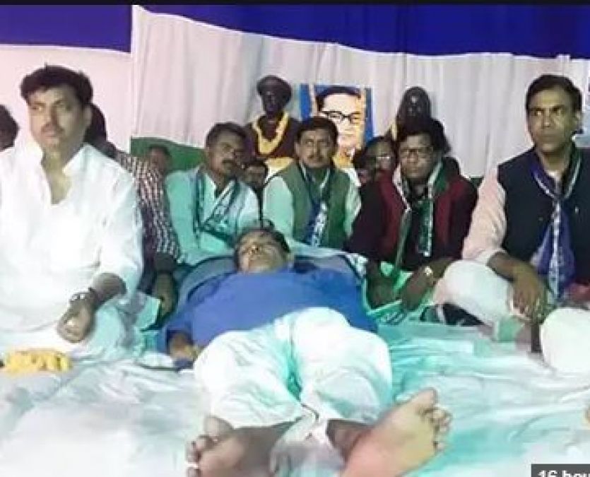 Former union minister on hunger strike demanding reform of education in Bihar