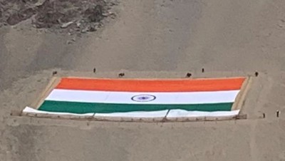 Country's largest handmade Tricolour hoisted in Leh