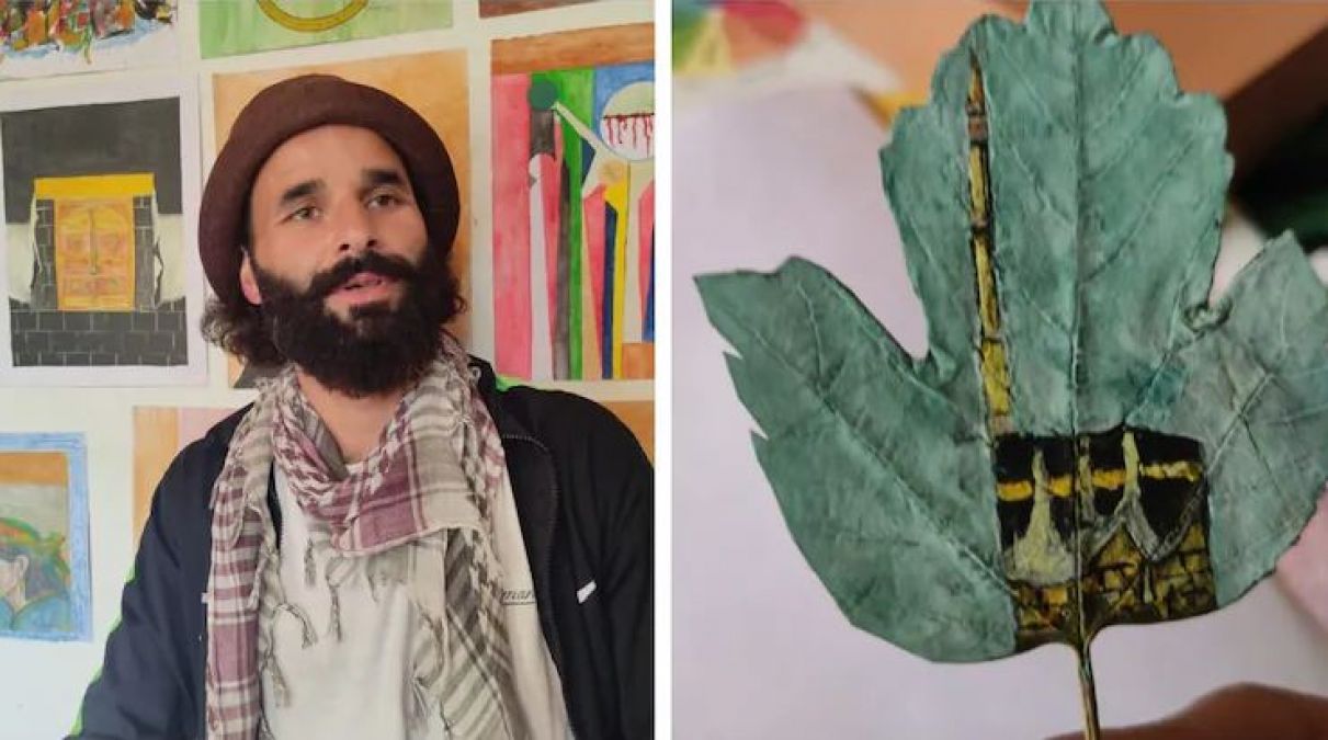 Kashmir's young artist made smallest painting 'Kaaba,' recorded in record book