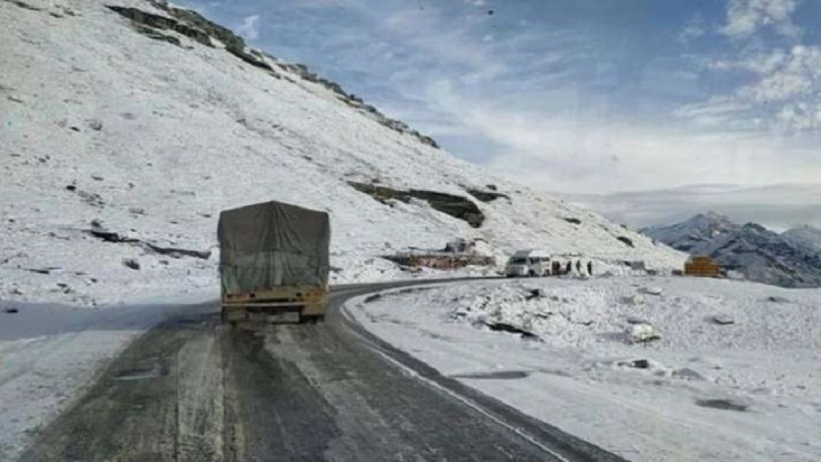 Heavy snowfall in Himachal Pradesh, white sheet covered Bharmour and Pangi peaks