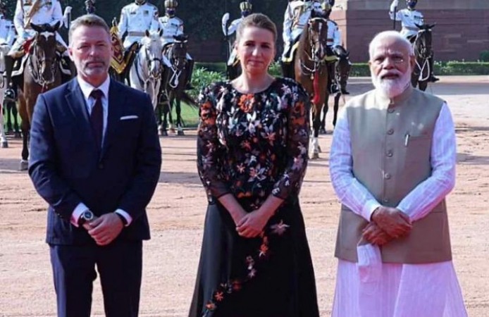 PM Modi welcomes Denmark's PM Mette Frederiksen at Rashtrapati Bhavan