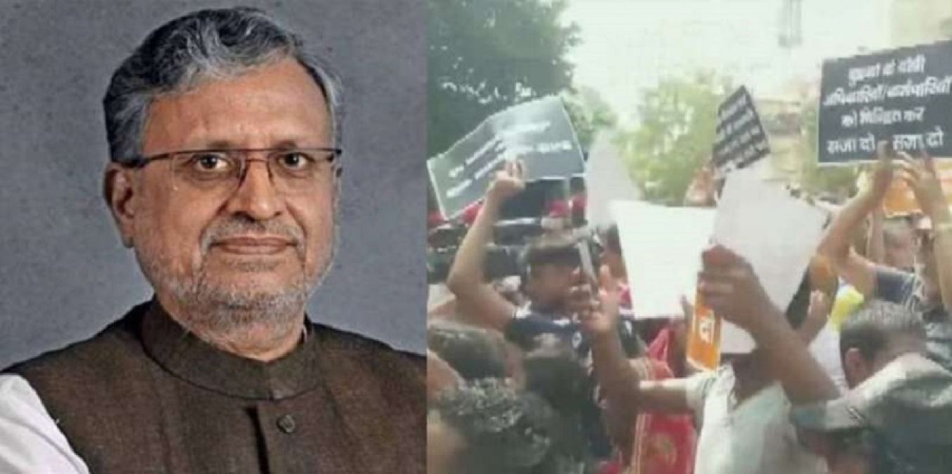 Outrage over waterlogging in Patna, commotion stirred outside deputy CM's house