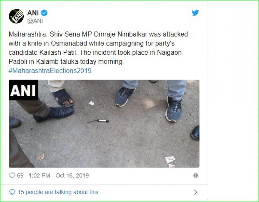 चुनावी रैली के दौरान शिवसेना सांसद पर हुआ चाकू से हमला
