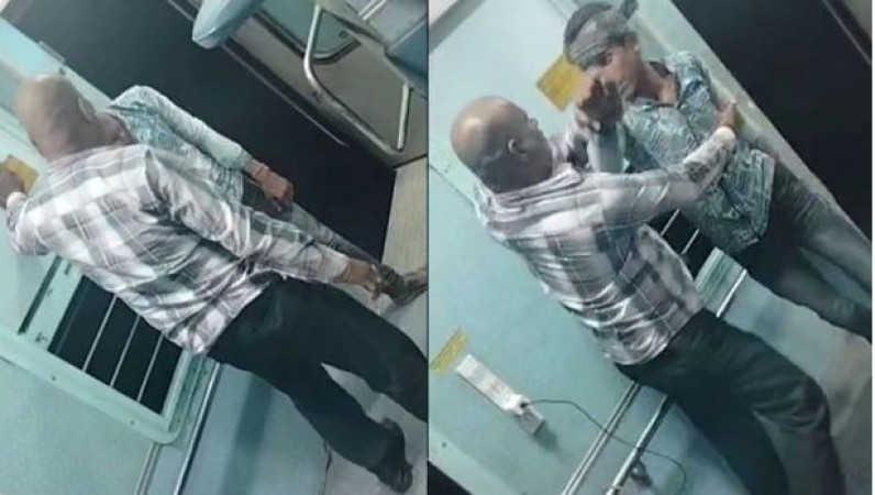 Passenger pushed out of speeding train due to scuffle, see the video