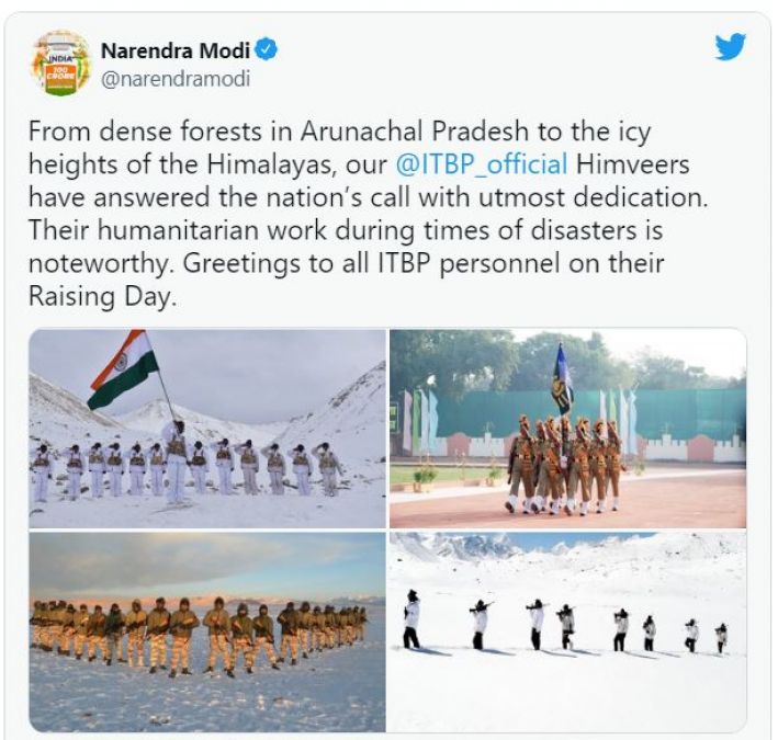 PM Modi greeted Jawans on 60th Foundation Day of ITBP