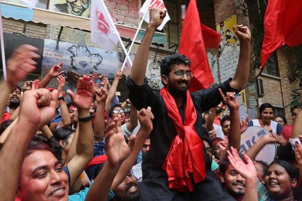 जेएनयू छात्रसंघ चुनावों में फिर से वामपंथी दलों की जीत