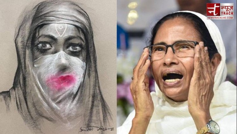 'Maa Durga' in hijab in Mamta Raj, freedom of expression again made fun of Hindu faith