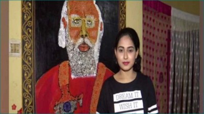 Miniature artist created eight feet long painting from grain to wish PM Modi on his birthday