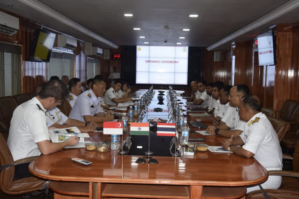 Navies of India, Singapore and Thailand begin their first joint exercise