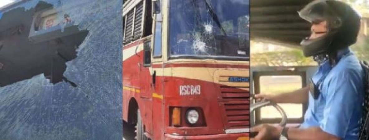 केरल: PFI की हिंसा से डरे बस ड्राइवर, हेलमेट पहनकर चला रहे वाहन