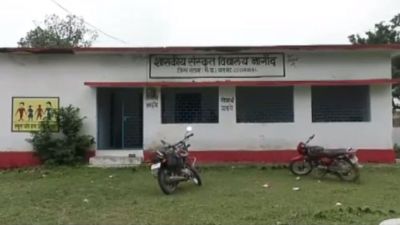 This is Satna's government school, where two teachers are there to teach a student