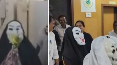 श्मशान में लगे झूले तो लोगों ने भूत बनकर किया विरोध, सोशल मीडिया पर वायरल हुआ वीडियो