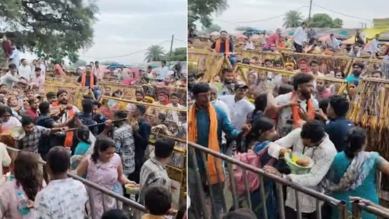 काल भैरव मंदिर में मचा बवाल, सुरक्षा गार्ड्स ने लाइन में लगे भक्त को लात और बेल्ट से पीटा