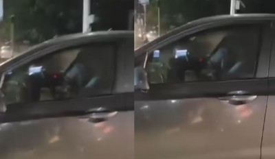 चलती कार में अश्लील हरकत करने लगा कपल, वीडियो वायरल होते ही पुलिस ने लिया एक्शन