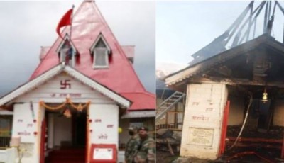 कश्मीर के 106 साल पुराने शिव मंदिर में लगी भयंकर आग, सेना ने कराया था जीर्णोद्धार
