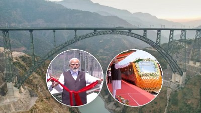 प्रधानमंत्री मोदी ने दुनिया के सबसे ऊँचे रेलवे ब्रिज का किया उद्घाटन, चिनाब पुल पर लहराया तिरंगा