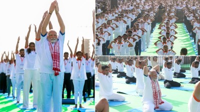 अंतर्राष्ट्रीय योग दिवस : प्रधानमंत्री मोदी ने तीन लाख लोगों के साथ किया योग