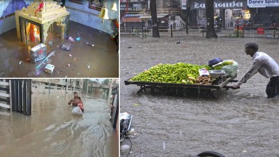 सूरत में बारिश का कहर उफान पर आई तापी नदी, जलमग्न हुआ पूरा शहर
