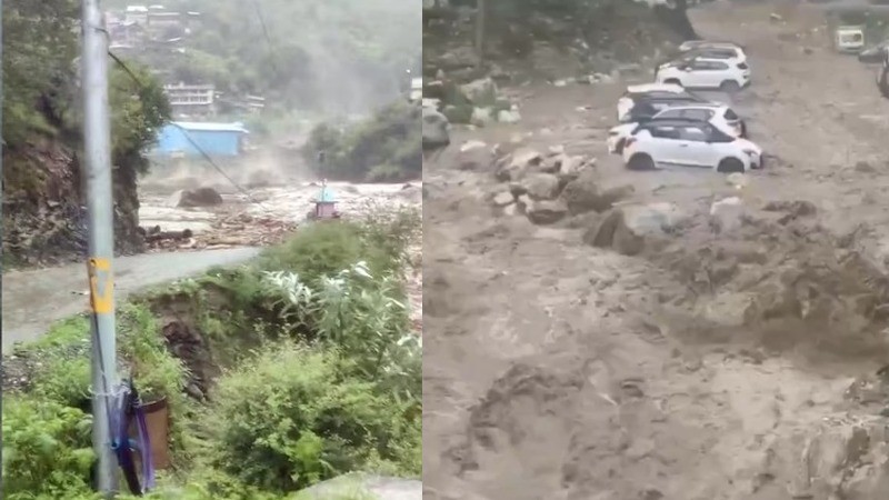 हिमाचल के कुल्लू में बादल फटा, पहाड़ों से बह रहा सैलाब