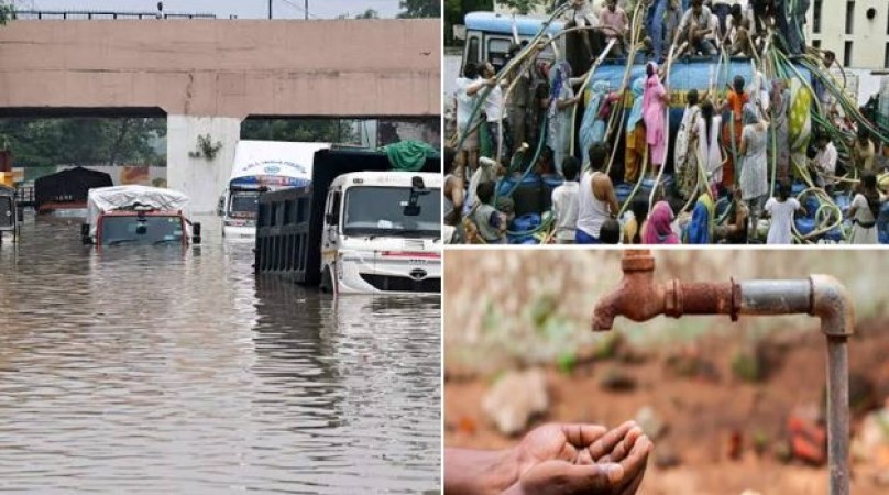 आसमान से बरसी राहत, लेकिन दिल्ली के लिए बन गई आफत ! जल संकट से जूझती राजधानी अब 'जलभराव' से परेशान, Video