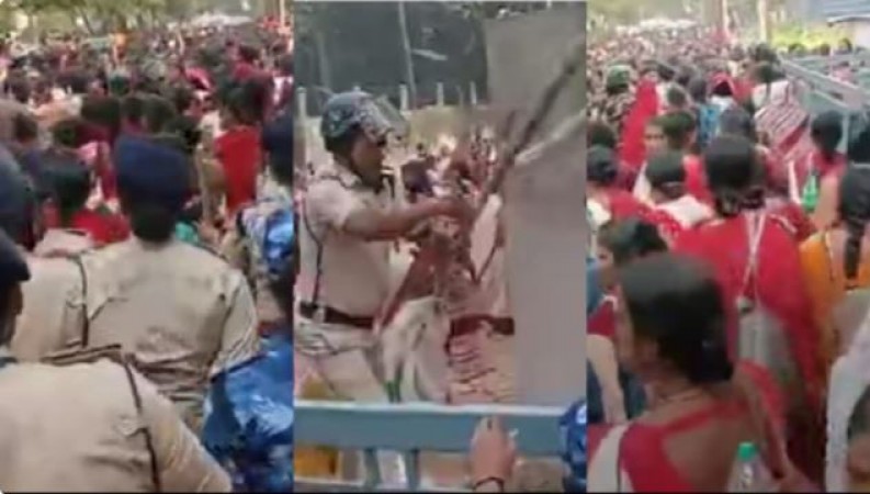 तेजस्वी यादव के जन्मदिन पर RJD दफ्तर पहुंची महिलाओं को बिहार पुलिस ने लाठियां मार-मारकर खदेड़ा, वॉटर कैनन से भिगोया
