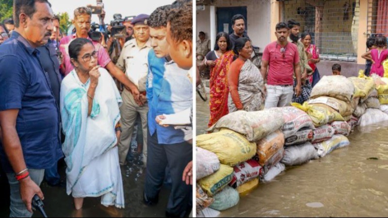 बंगाल में बाढ़ को सीएम ममता ने बताया साजिश, केंद्र सरकार पर मढ़ा दोष