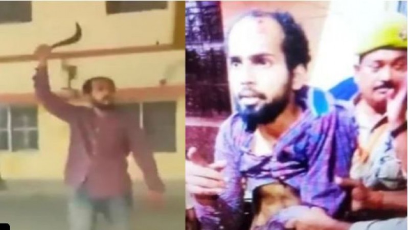 अल्लाह-हु-अकबर चिल्लाते हुए हथियार लेकर 'गोरखपुर मंदिर' में घुसा मुर्तजा, दो पुलिसकर्मियों पर किया वार., देखें Video