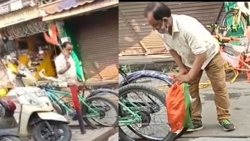 Rafiq cleaned his bicycle with country's flag, as soon as video went viral, police took this big action