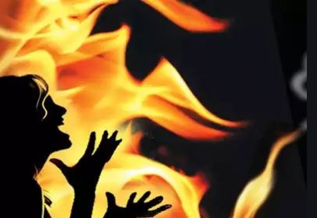 Angry husband burnt wife alive for dowry