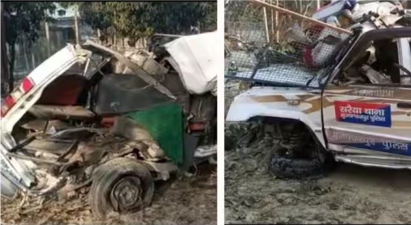 बिहार: बेकाबू ट्रक ने पुलिस के वाहन को रौंदा, हवलदार की दर्दनाक मौत, दारोगा की हालत नाजुक