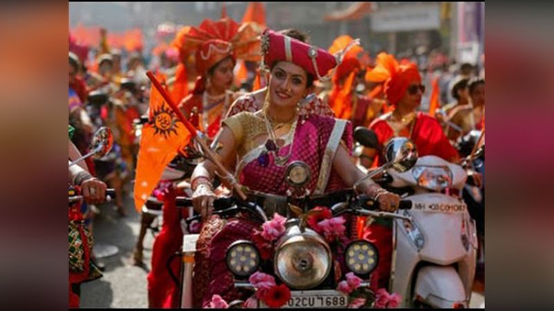 70 Women Mounted On Bikes On The Occasion Of Gudi Padwa
