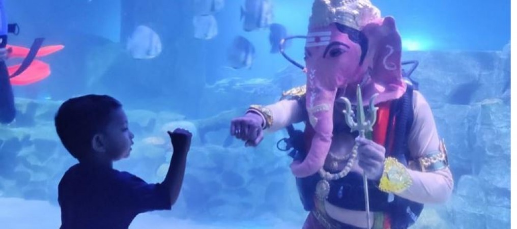Lord Ganesha returns to greet his devotees underwater in Ganesh Chaturthi