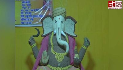 Devotees of Lord Ganesha make eco-friendly idol of grains in Raipur