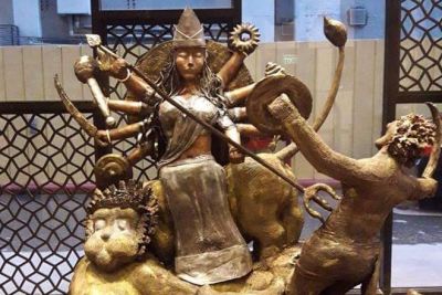 Navaratri: 6 feet long idol of Goddess Durga is made with Chocolate