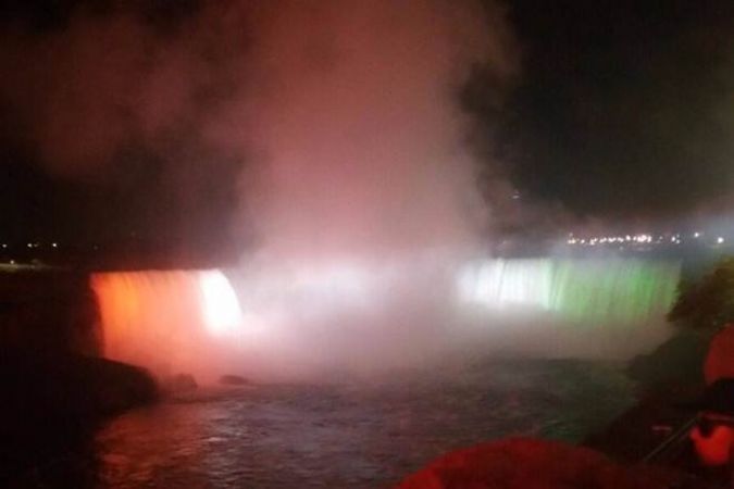 Niagara Fall took shape of Tricolour