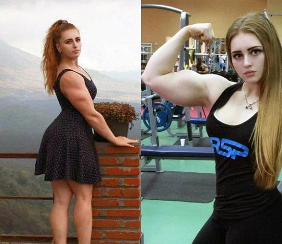 Julia Vins look like doll with muscular body