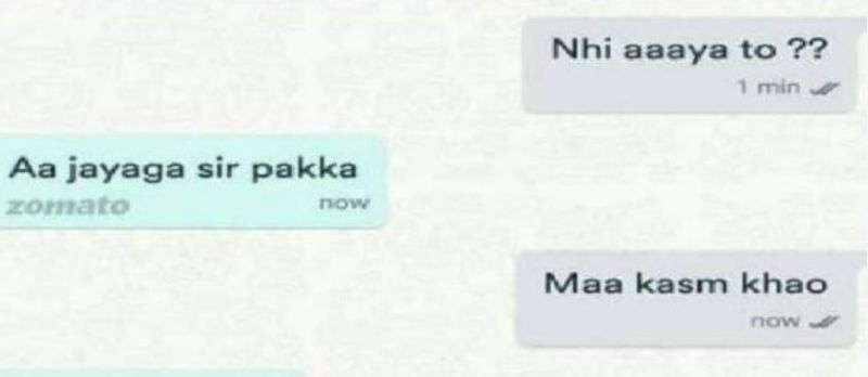‘Maa Kasam khao' customer asks, Maa Kasam  Zomato executive replies customer requesting the refund, check out the hilarious post