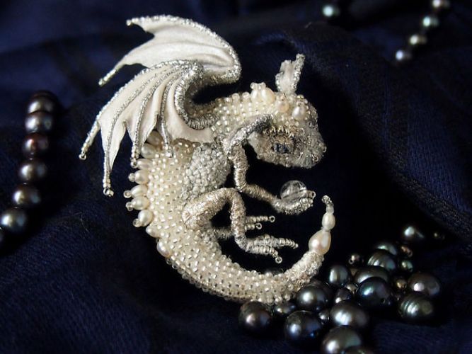 Watch this 'Dragon shaped bead brooch' by Russian artist