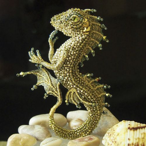 Watch this 'Dragon shaped bead brooch' by Russian artist