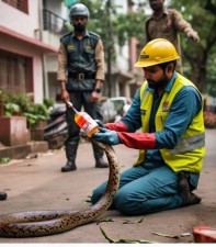 Snake Helpline Rescues Cobra that Swallowed Cough Syrup Bottle in Bhubaneswar
