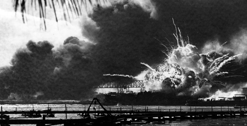 The Bombing of Pearl Harbor in 1941, prompting the United States' entry into World War II
