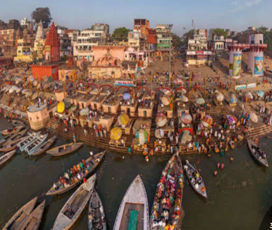 Aerial view of Varanasi in the month of Saavan