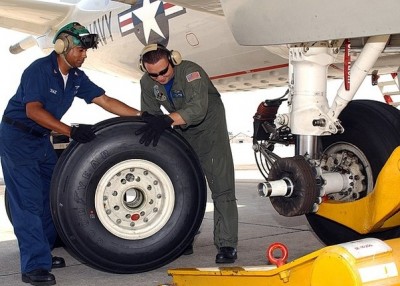 Air is not filled in the tyres of airplane, only this thing is used