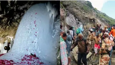 For how many months is Baba Barfani visible in the Amarnath cave?