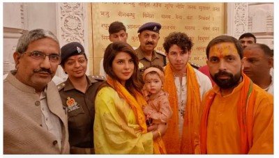 Priyanka Chopra Jonas Radiates Elegance in Rs. 63,800 Saree at Ayodhya Ram Mandir Visit with Nick Jonas and Daughter