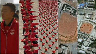 Viral Video! Shaolin Kung Fu practicing video from Space with mesmerizing shapes and patterns