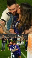 Argentina won the World Cup after 36 years, Lionel celebrates with his wife and son