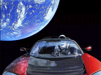 A Tesla Sportscar that Elon Musk launched into space five years ago is now in this location
