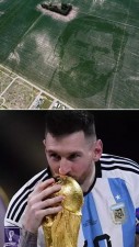 Cornfield in Argentina planted with Messi's face after winning FIFA World Cup